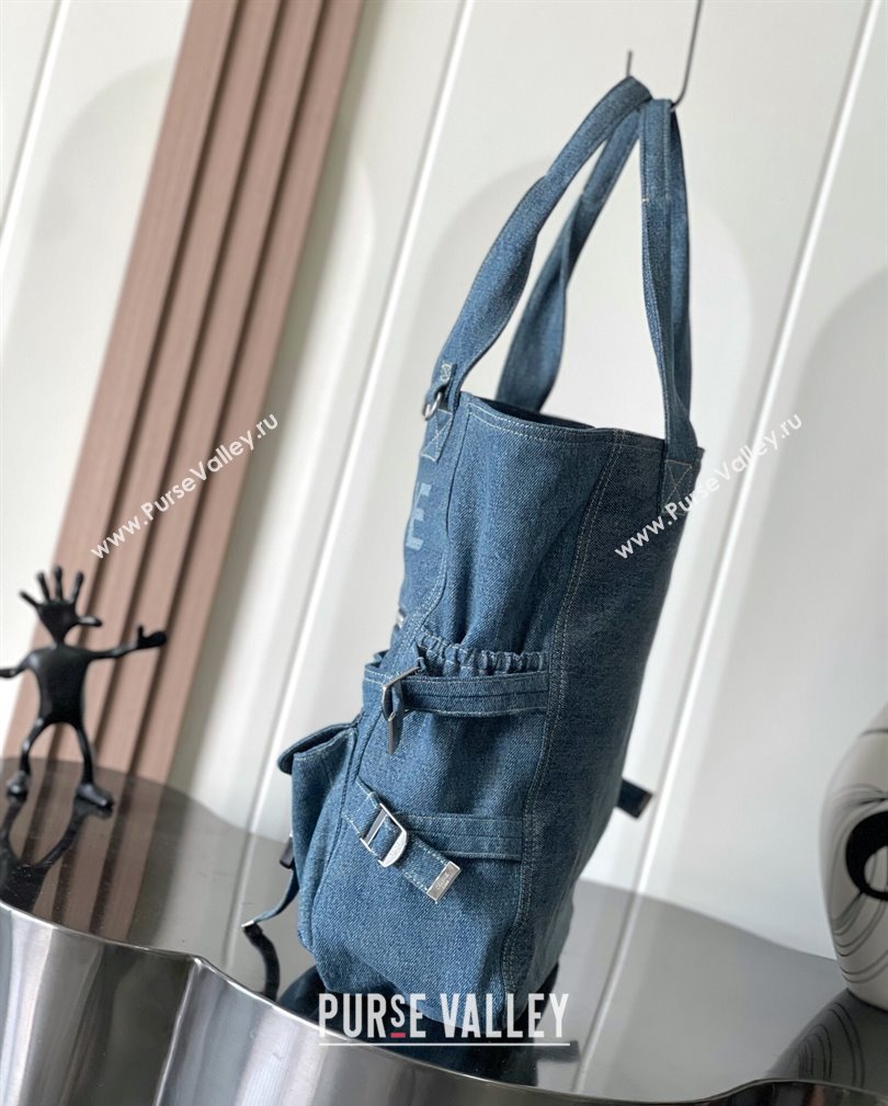 Celine Mens Tote Bag in Blue Denim with Celine 2024 116072 (ssz-241108007)