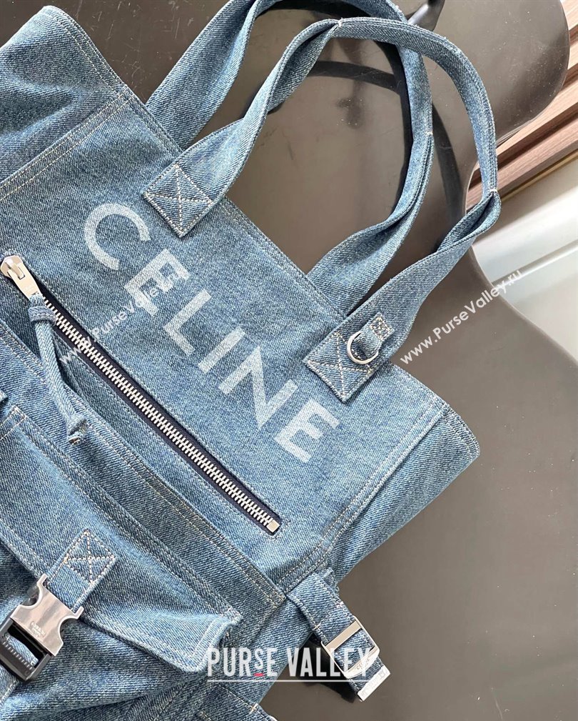 Celine Mens Tote Bag in Blue Denim with Celine 2024 116072 (ssz-241108007)