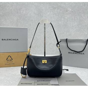 Balenciaga Rodeo Smooth Leather Shoulder bag Black 2024 92874 (ningm-241214053)