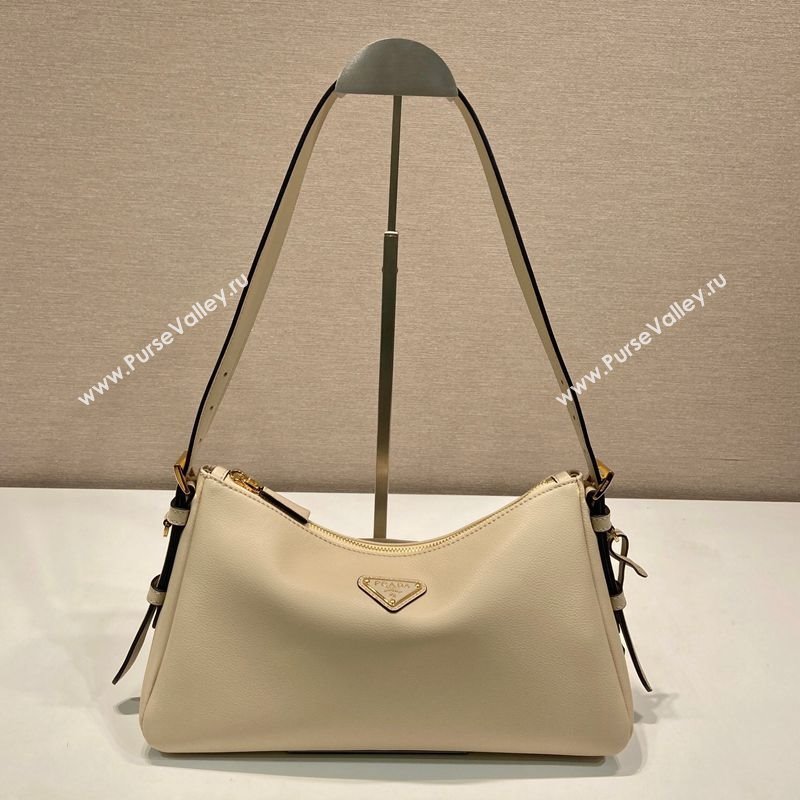 Prada Aimee medium leather shoulder bag Beige 2025 1BC229 (YZ-250805116)