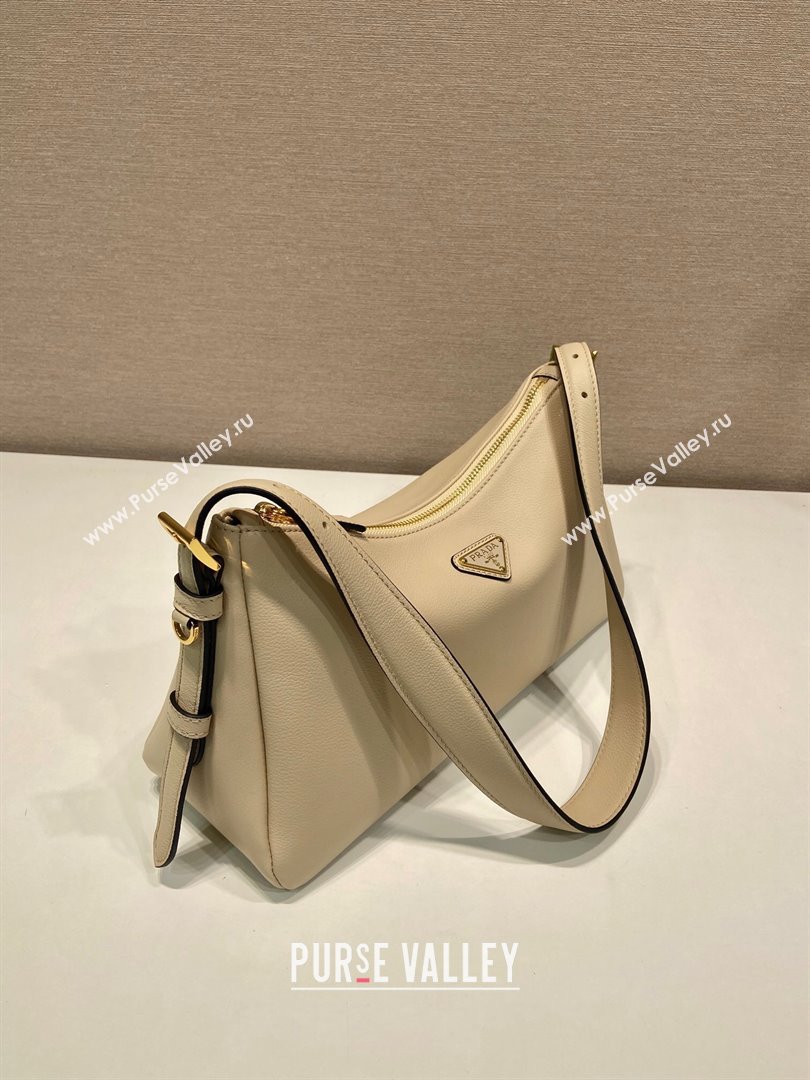 Prada Aimee medium leather shoulder bag Beige 2025 1BC229 (YZ-250805116)