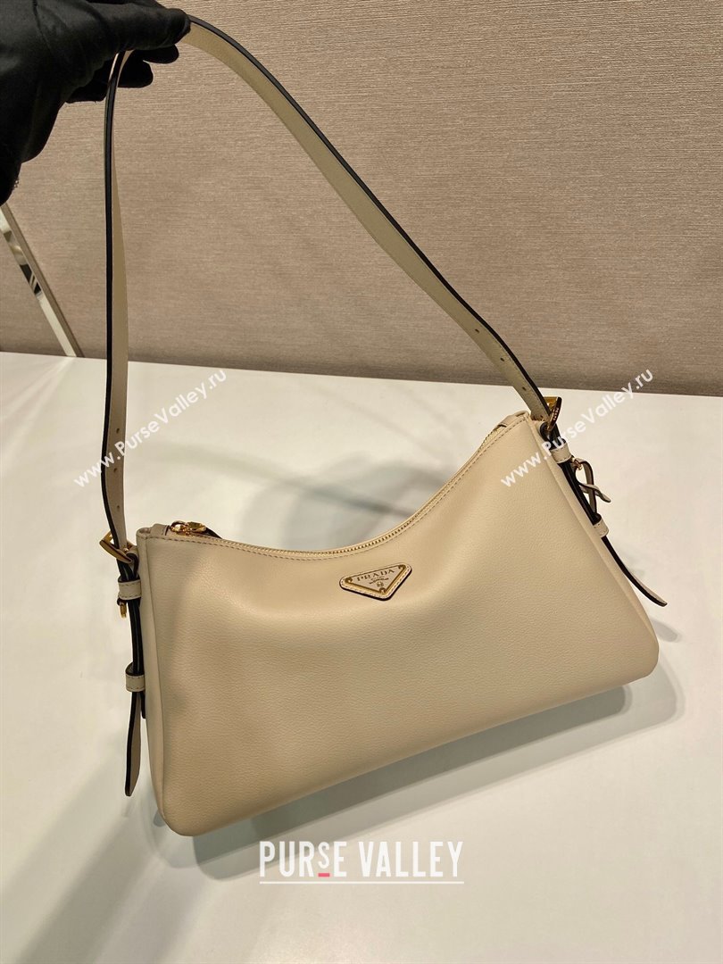 Prada Aimee medium leather shoulder bag Beige 2025 1BC229 (YZ-250805116)