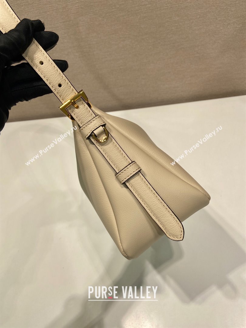 Prada Aimee medium leather shoulder bag Beige 2025 1BC229 (YZ-250805116)