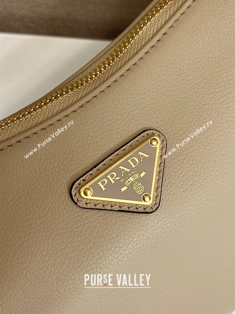 Prada Aimee medium leather shoulder bag Beige 2025 1BC229 (YZ-250805116)