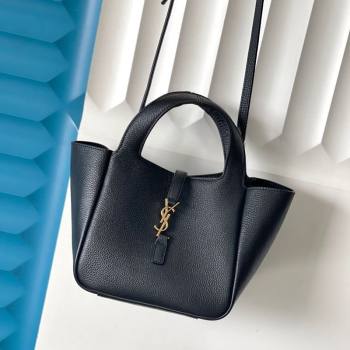 Saint Laurent LE 5 À 7 Baby Bea Tote Bag in Grained Leather Black 2026 872469 (MHUI-260408083)