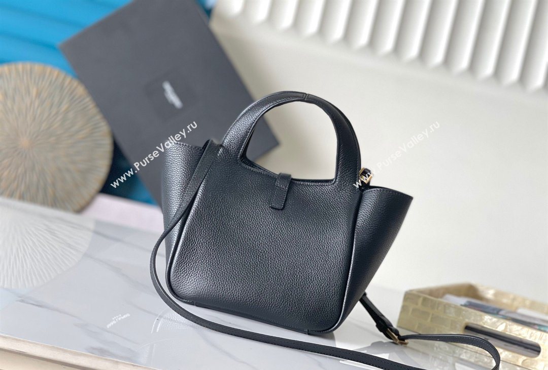 Saint Laurent LE 5 À 7 Baby Bea Tote Bag in Grained Leather Black 2026 872469 (MHUI-260408083)