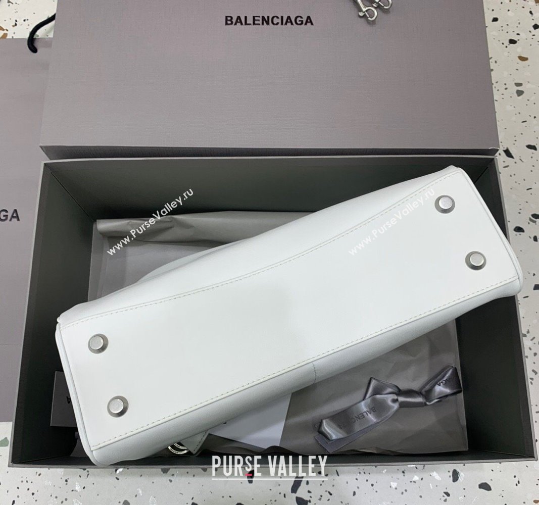 Balenciaga Rodeo Medium Handbag in white smooth calfskin - aged-silver hardware 2024 78972 (JM-240527021)