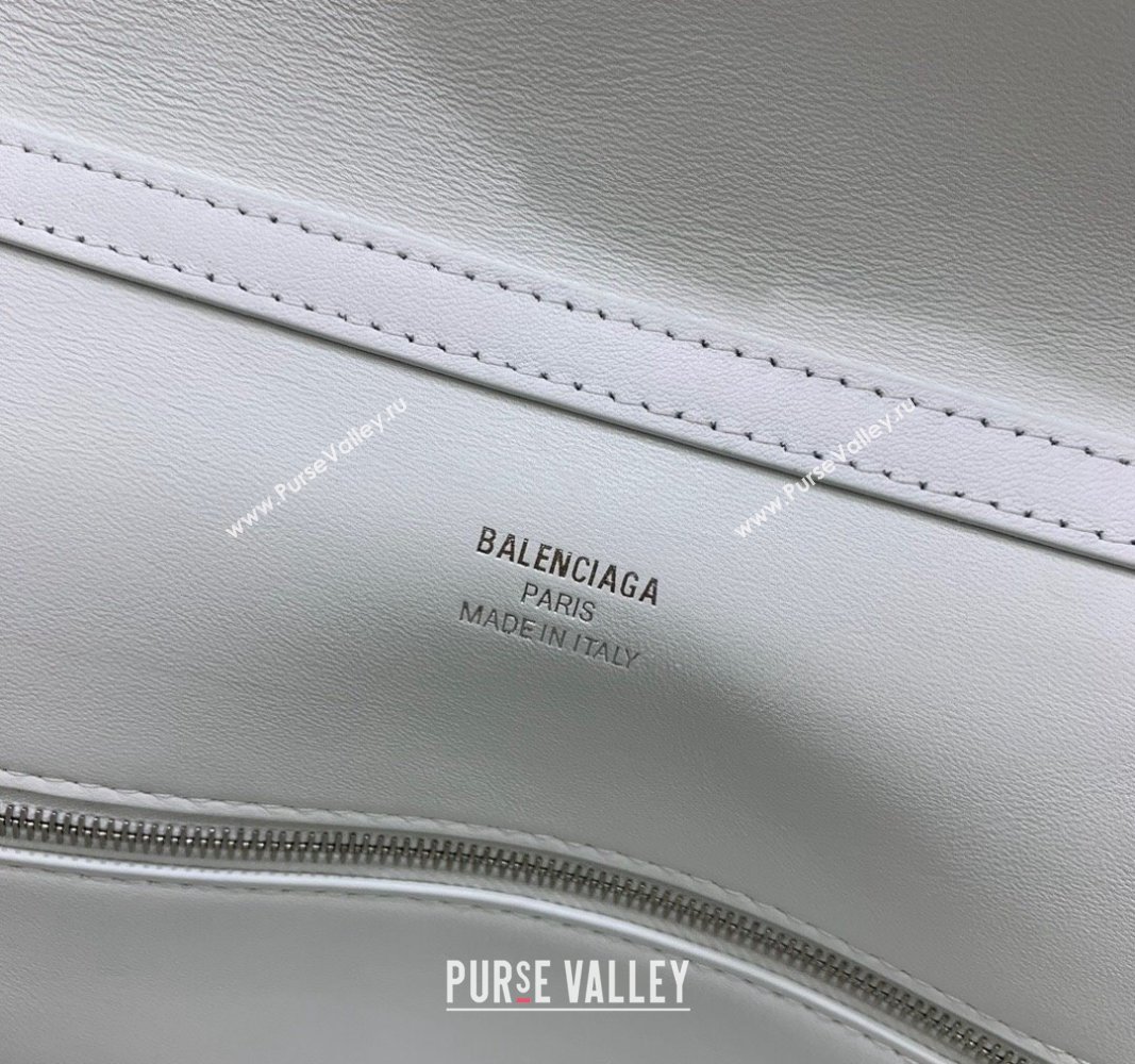 Balenciaga Rodeo Medium Handbag in white smooth calfskin - aged-silver hardware 2024 78972 (JM-240527021)