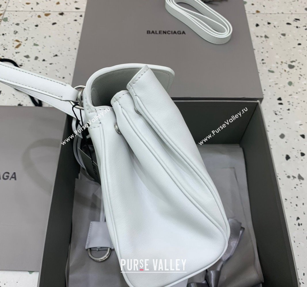 Balenciaga Rodeo Small Handbag in white smooth calfskin - aged-silver hardware 2024 78972 (JM-240527022)