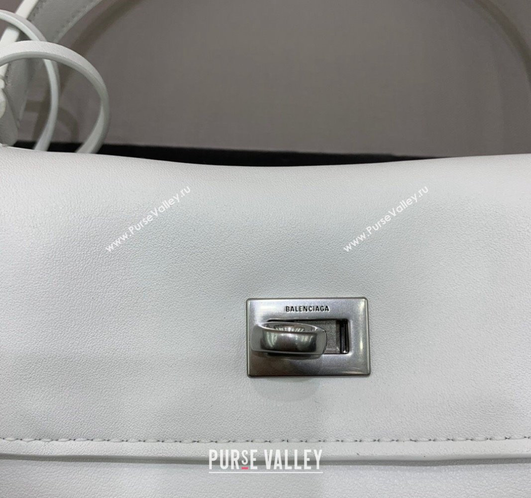 Balenciaga Rodeo Small Handbag in white smooth calfskin - aged-silver hardware 2024 78972 (JM-240527022)