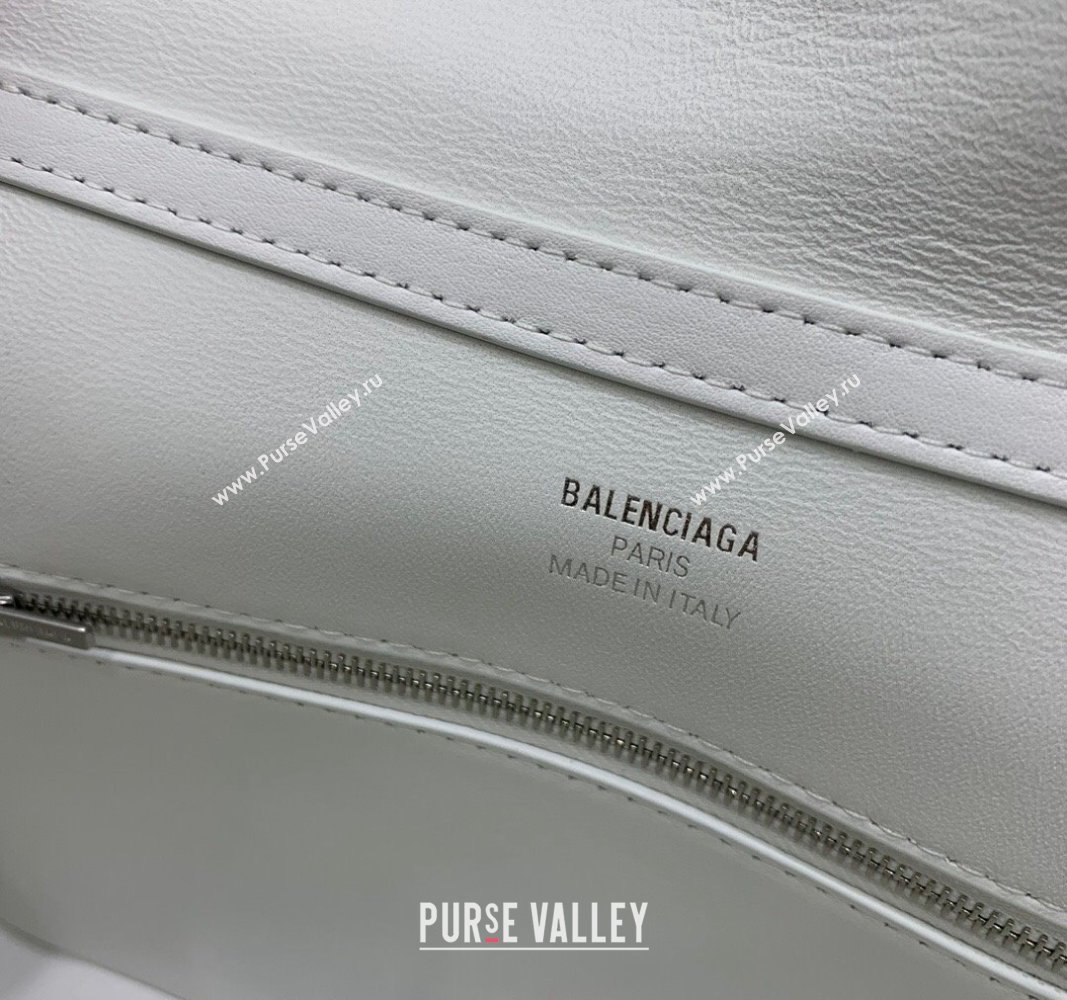 Balenciaga Rodeo Small Handbag in white smooth calfskin - aged-silver hardware 2024 78972 (JM-240527022)