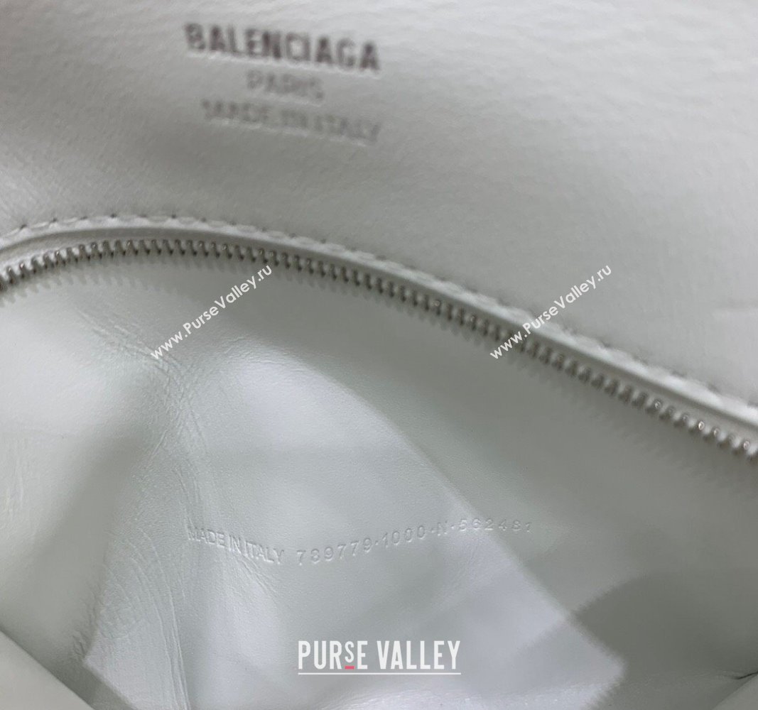 Balenciaga Rodeo Small Handbag in white smooth calfskin - aged-silver hardware 2024 78972 (JM-240527022)