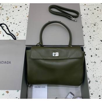 Balenciaga Rodeo Small Handbag in green smooth calfskin - aged-silver hardware 2024 78972 (JM-240527024)