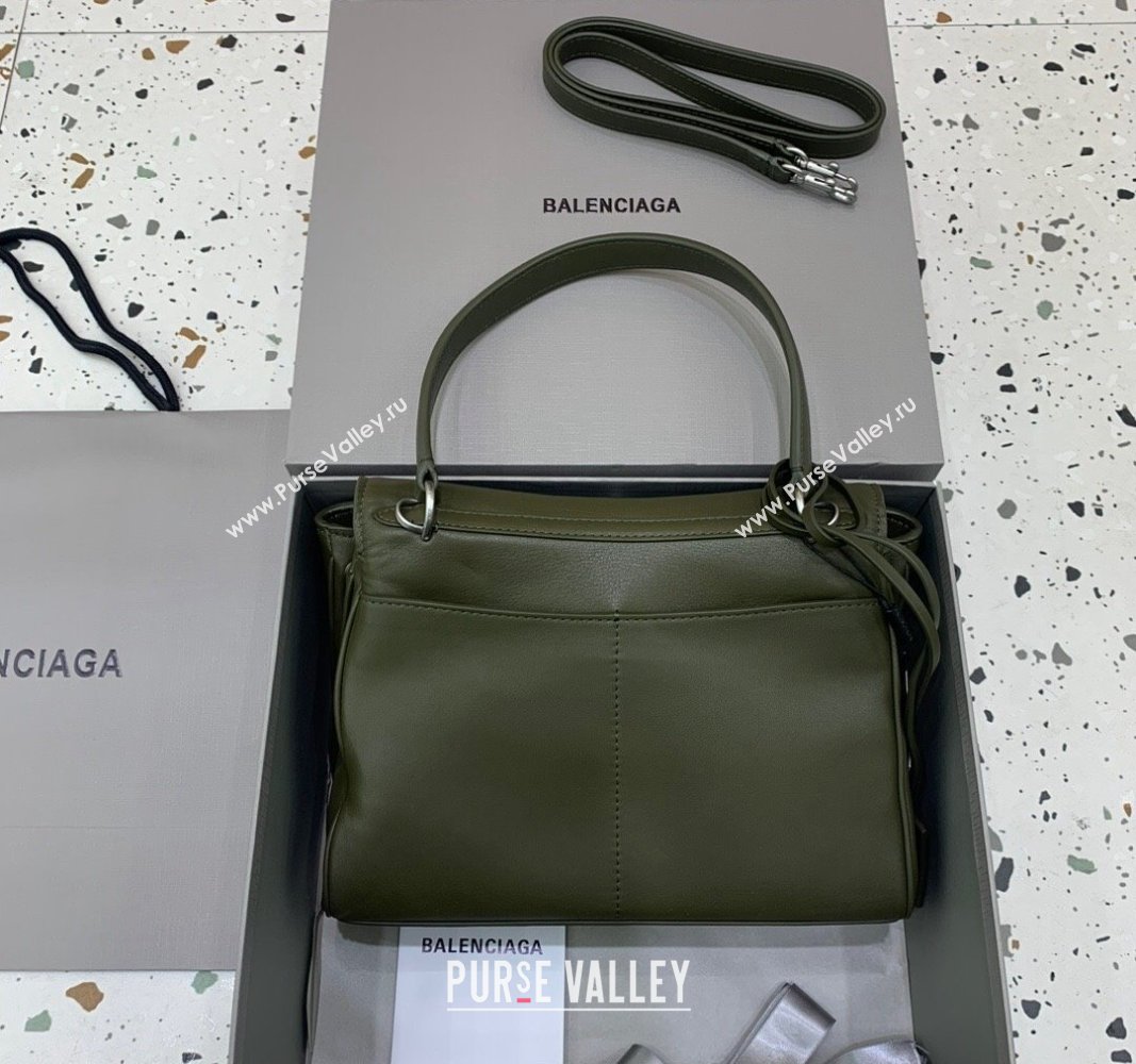 Balenciaga Rodeo Small Handbag in green smooth calfskin - aged-silver hardware 2024 78972 (JM-240527024)