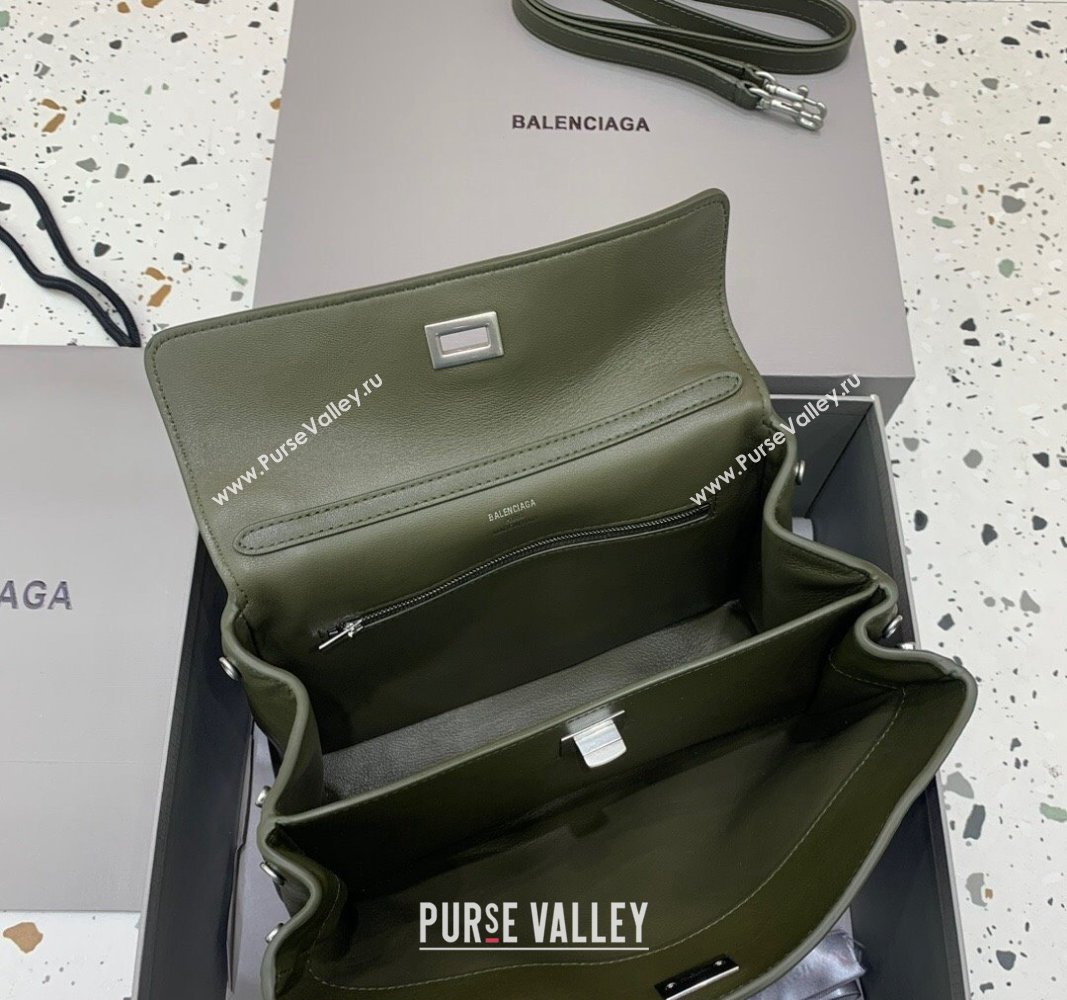 Balenciaga Rodeo Small Handbag in green smooth calfskin - aged-silver hardware 2024 78972 (JM-240527024)