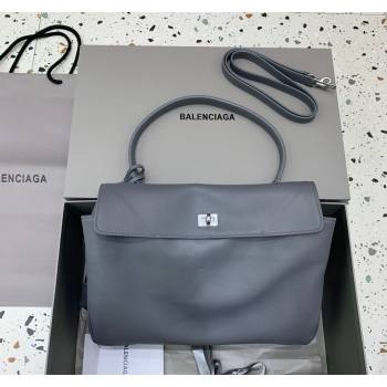 Balenciaga Rodeo Medium Handbag in grey smooth calfskin - aged-silver hardware 2024 78972 (JM-240527025)