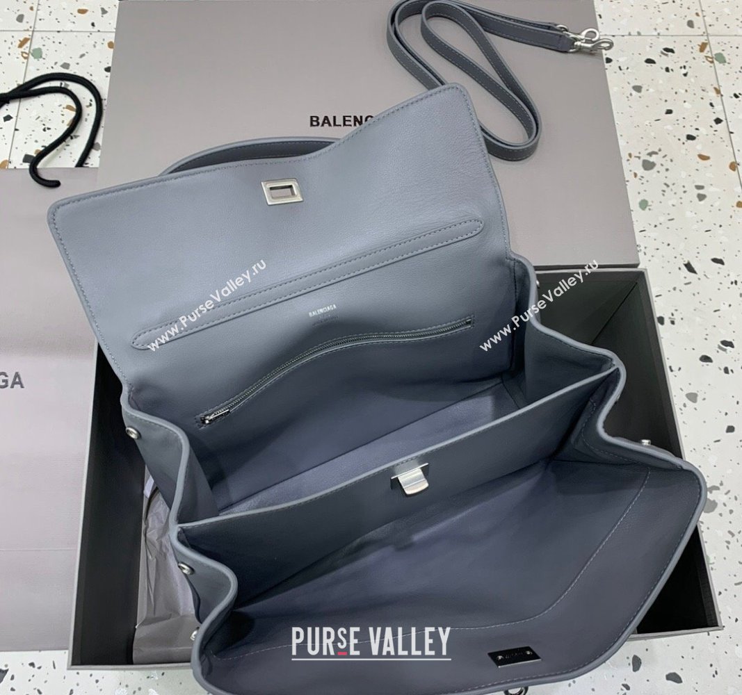 Balenciaga Rodeo Medium Handbag in grey smooth calfskin - aged-silver hardware 2024 78972 (JM-240527025)