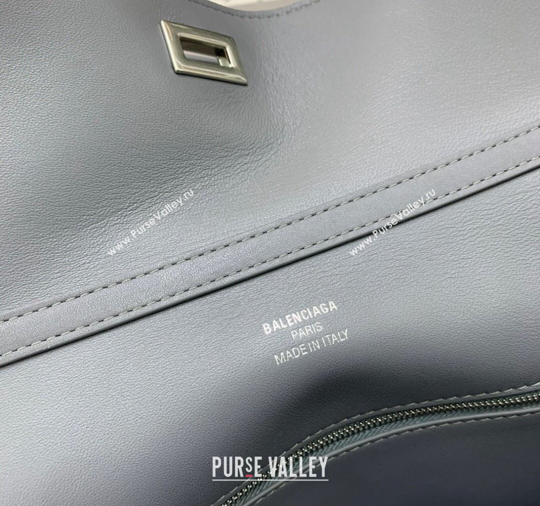 Balenciaga Rodeo Medium Handbag in grey smooth calfskin - aged-silver hardware 2024 78972 (JM-240527025)