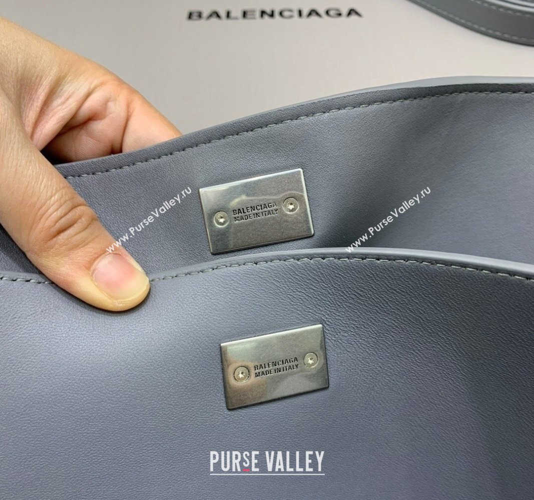 Balenciaga Rodeo Medium Handbag in grey smooth calfskin - aged-silver hardware 2024 78972 (JM-240527025)