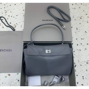 Balenciaga Rodeo Small Handbag in grey smooth calfskin - aged-silver hardware 2024 78972 (JM-240527026)