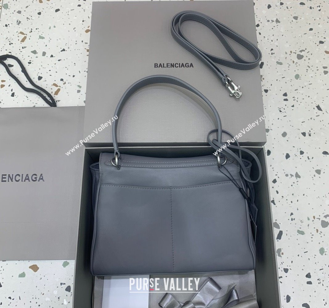 Balenciaga Rodeo Small Handbag in grey smooth calfskin - aged-silver hardware 2024 78972 (JM-240527026)