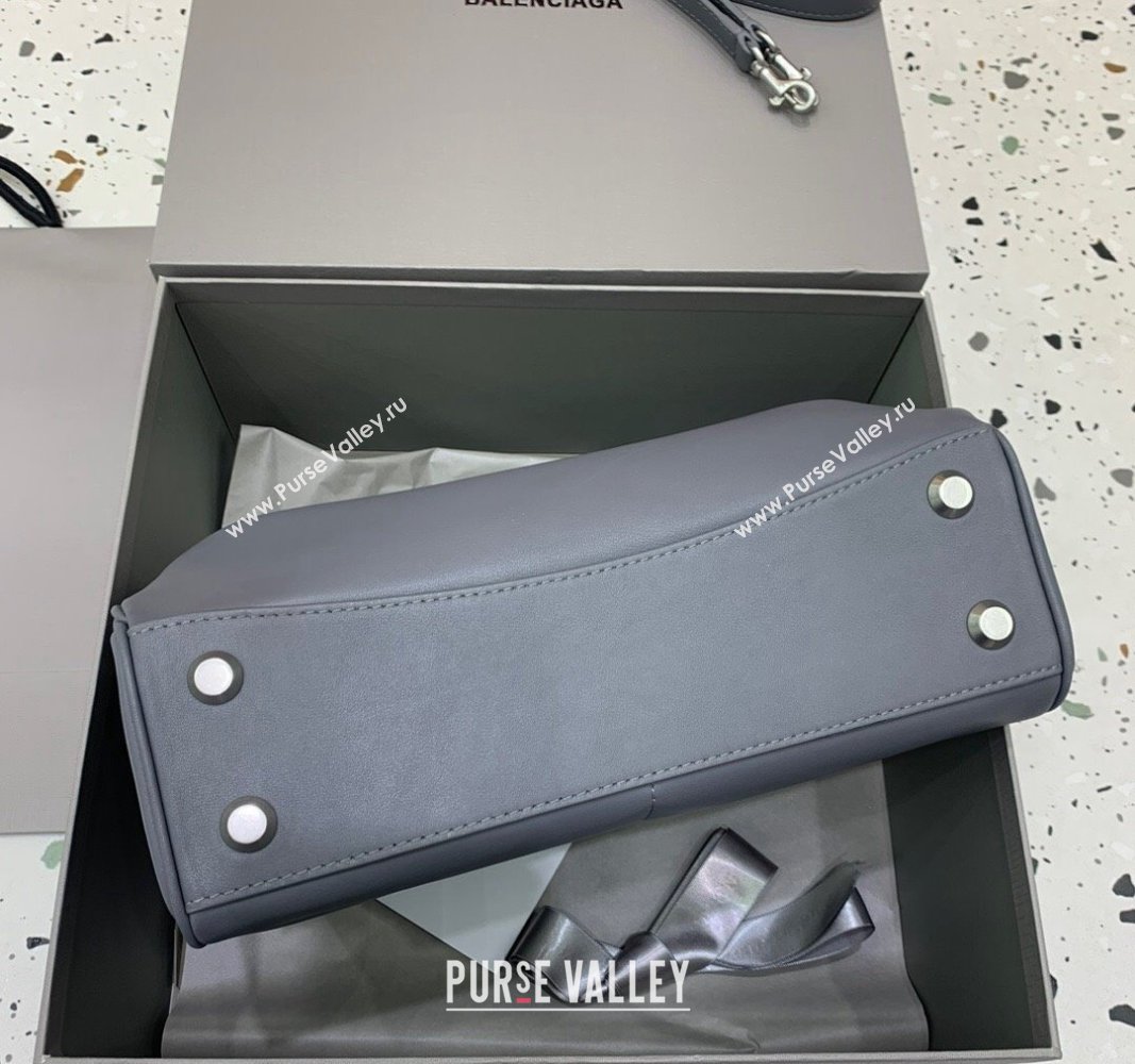 Balenciaga Rodeo Small Handbag in grey smooth calfskin - aged-silver hardware 2024 78972 (JM-240527026)