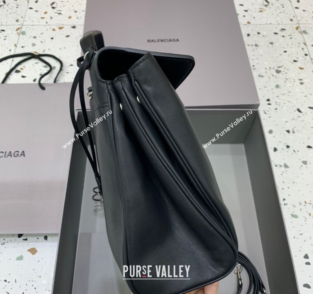 Balenciaga Rodeo Medium Handbag in black smooth calfskin - aged-silver hardware 2024 78972 (JM-240527027)