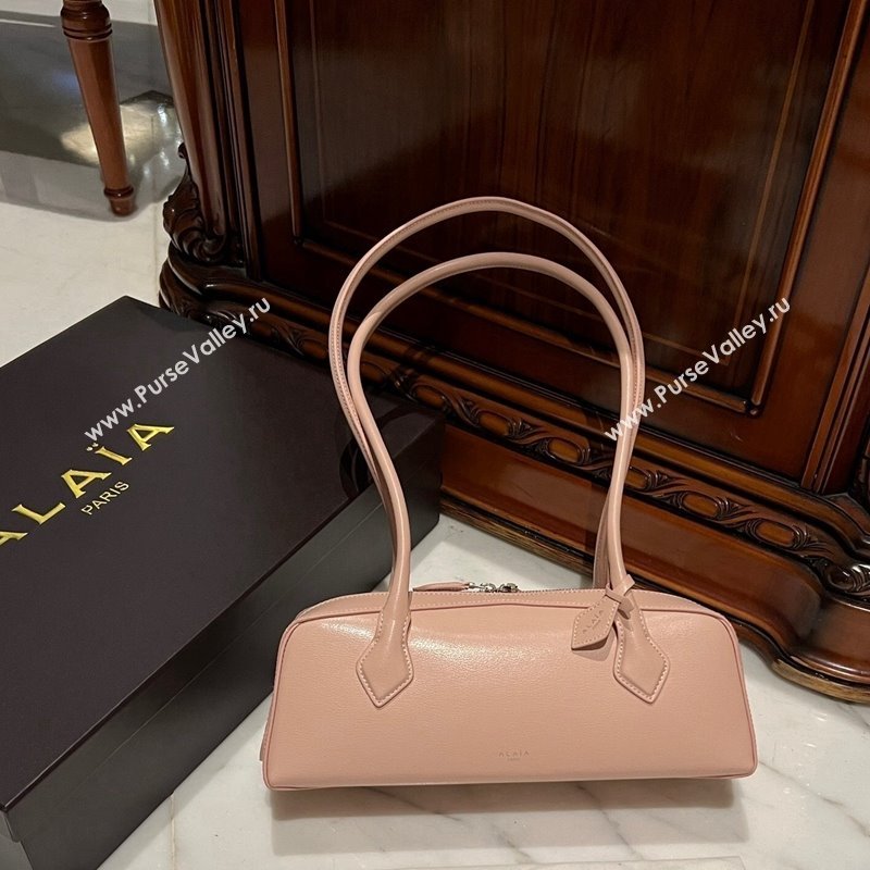 Alaia Le Tecket Medium Long Shoulder bag in Leather Pink 2024 0808 (TZ-240920011)