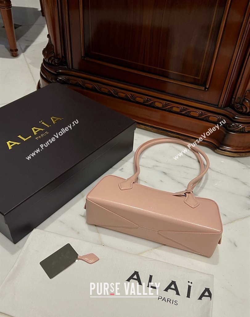 Alaia Le Tecket Medium Long Shoulder bag in Leather Pink 2024 0808 (TZ-240920011)