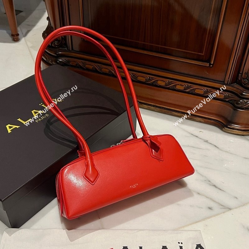 Alaia Le Tecket Medium Long Shoulder bag in Leather Red 2024 0808 (TZ-240920013)