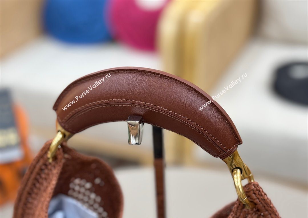 Chloe Summer Banana hobo bag in raffia straw Brown 2025 1668 (YY-250626085)