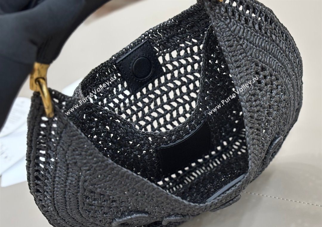 Chloe Summer Banana hobo bag in raffia straw Black 2025 1668 (YY-250626086)