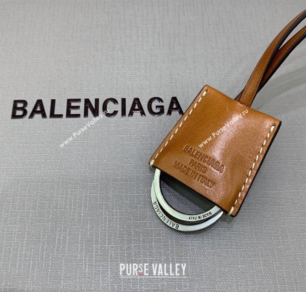 Balenciaga Rodeo Medium Handbag in smooth calfskin Brown/Silver 2024 78972 (JM-250626076)