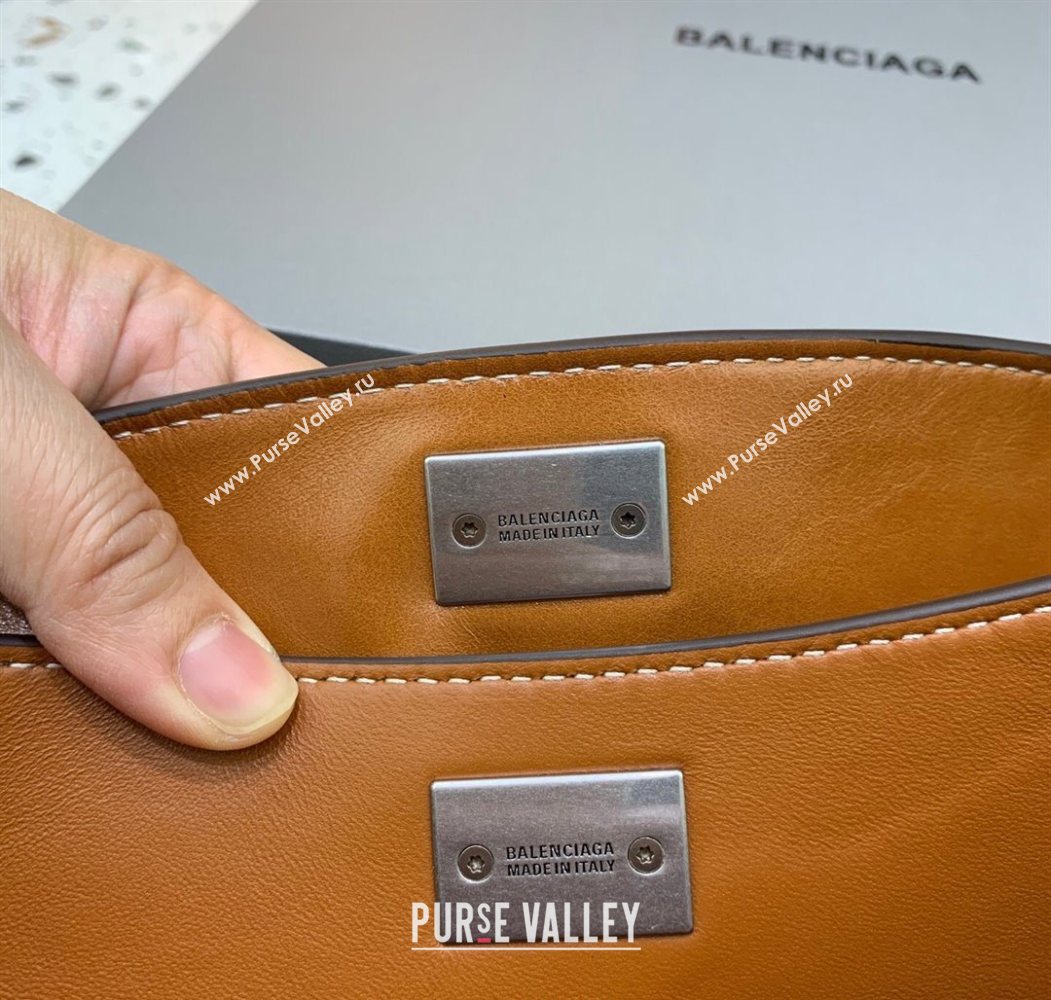 Balenciaga Rodeo Mini Handbag in smooth calfskin Brown/Silver 2024 78972 (JM-250626077)