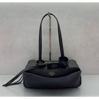 Balenciaga Carrie Bowling Bag Small in Black calfskin aged-gold hardware 2025 (JM-250626079)