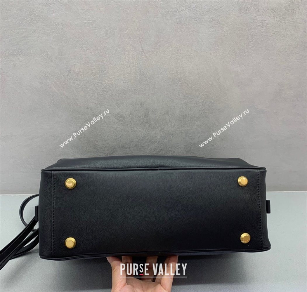 Balenciaga Carrie Bowling Bag Small in Black calfskin aged-gold hardware 2025 (JM-250626079)