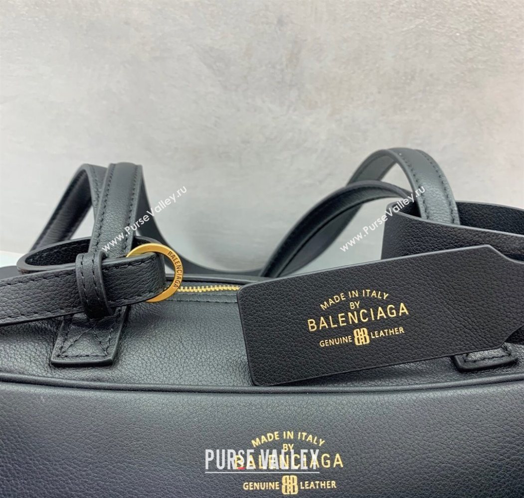 Balenciaga Carrie Bowling Bag Small in Black calfskin aged-gold hardware 2025 (JM-250626079)