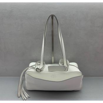 Balenciaga Carrie Bowling Bag Small in White calfskin aged-silver hardware 2025 (JM-250626080)