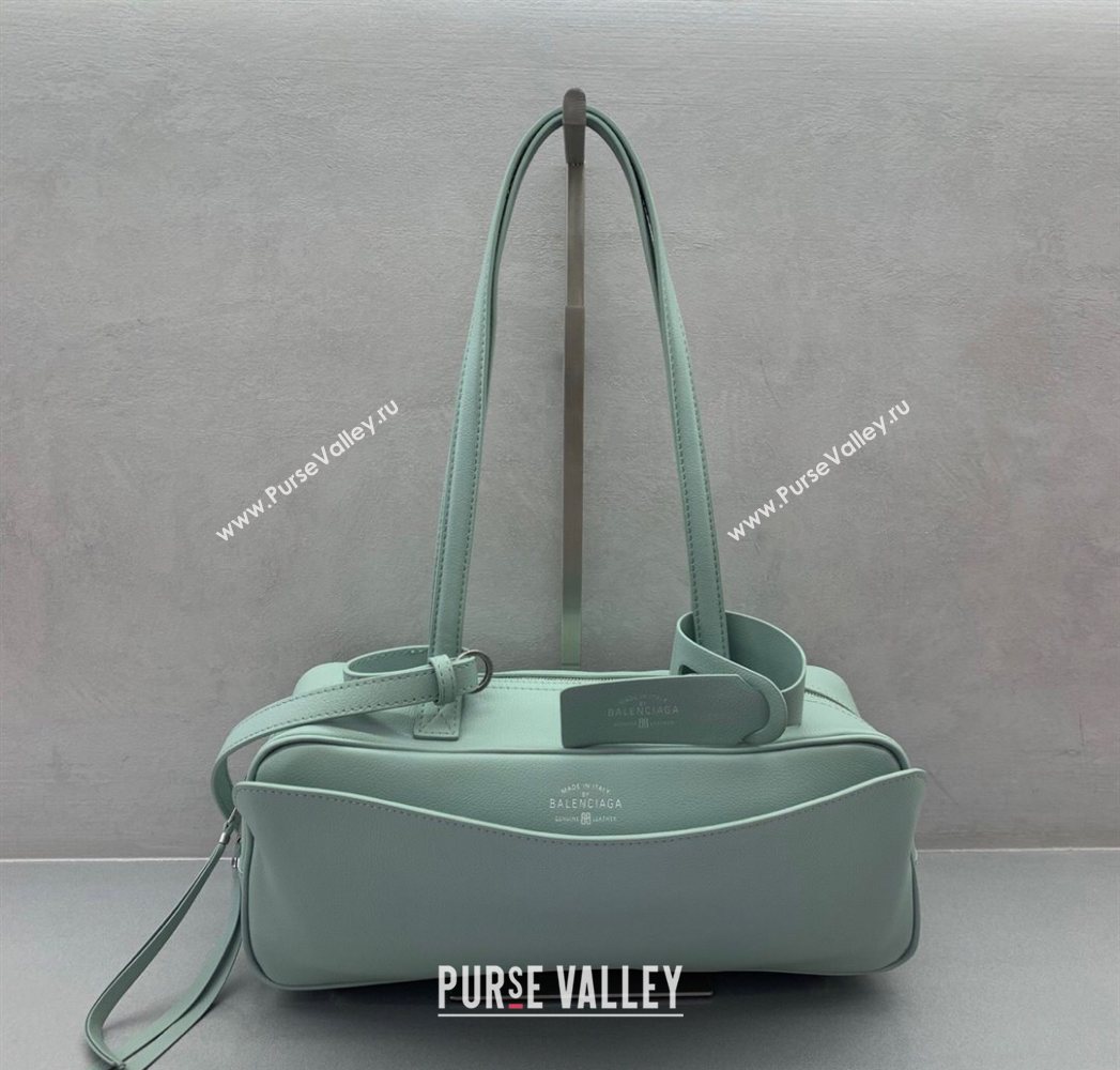 Balenciaga Carrie Bowling Bag Small in Green calfskin aged-silver hardware 2025 (JM-250626081)