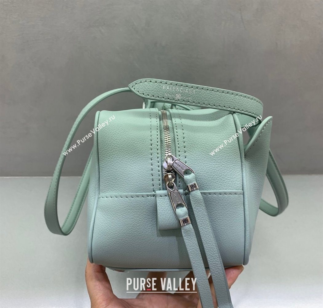 Balenciaga Carrie Bowling Bag Small in Green calfskin aged-silver hardware 2025 (JM-250626081)