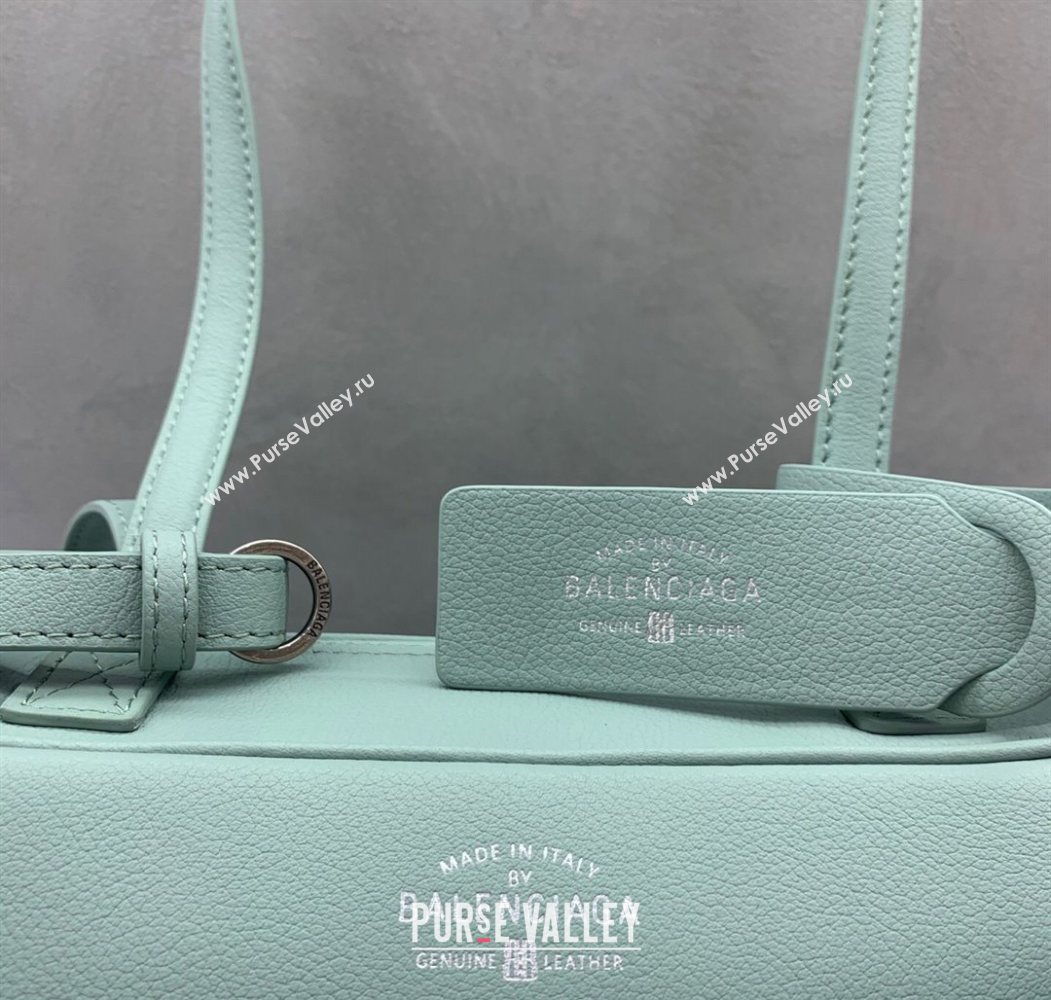 Balenciaga Carrie Bowling Bag Small in Green calfskin aged-silver hardware 2025 (JM-250626081)