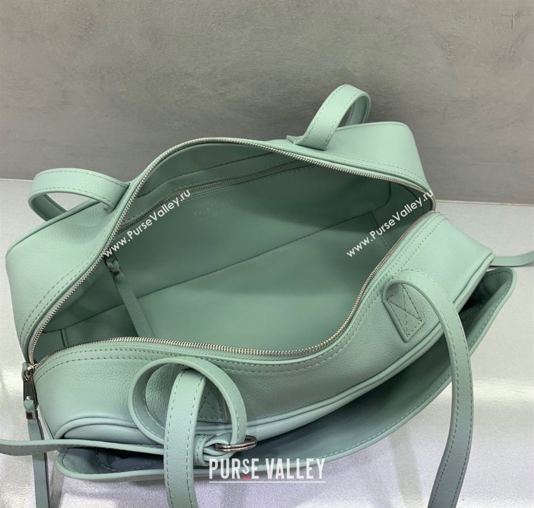 Balenciaga Carrie Bowling Bag Small in Green calfskin aged-silver hardware 2025 (JM-250626081)
