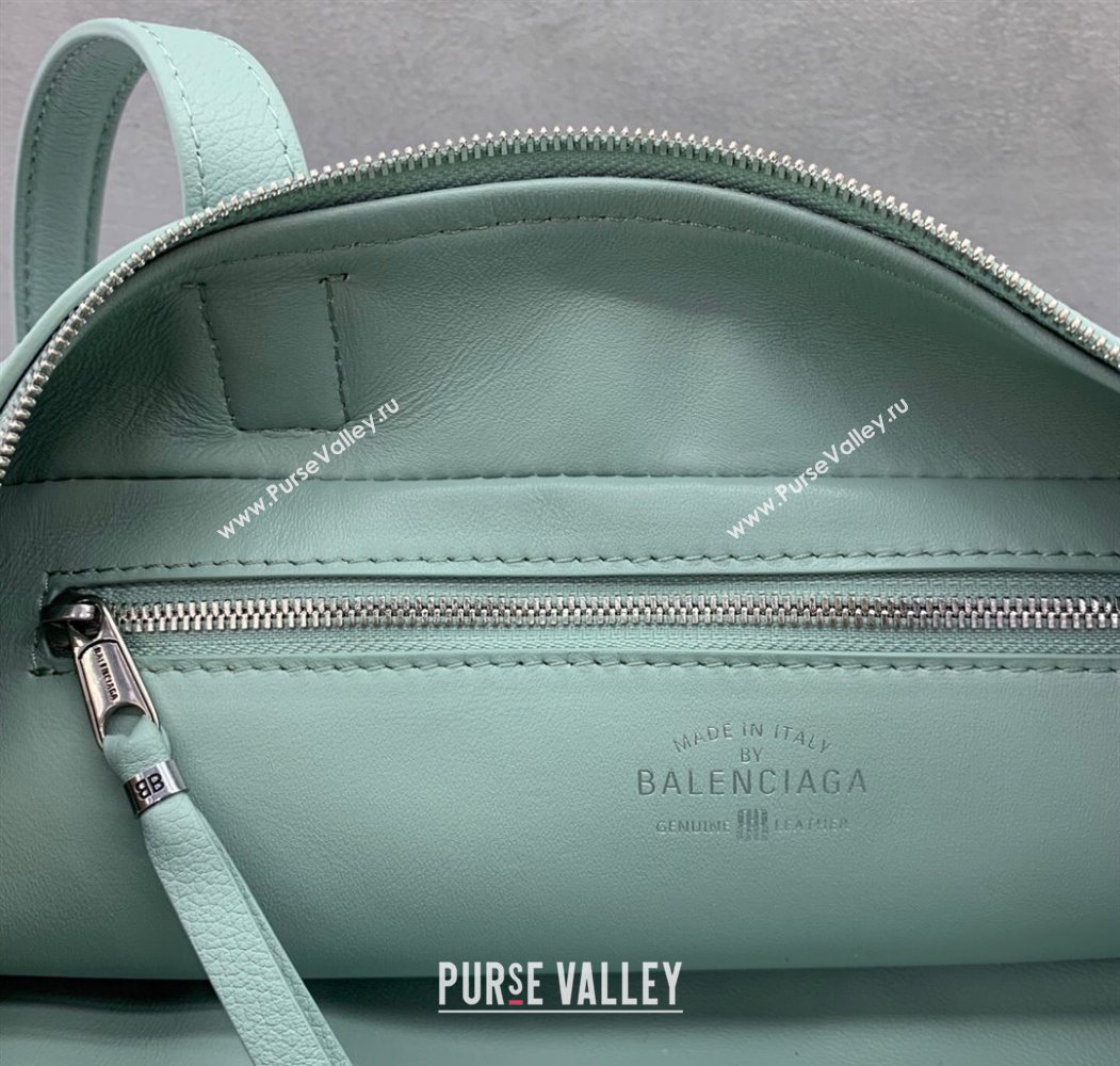 Balenciaga Carrie Bowling Bag Small in Green calfskin aged-silver hardware 2025 (JM-250626081)