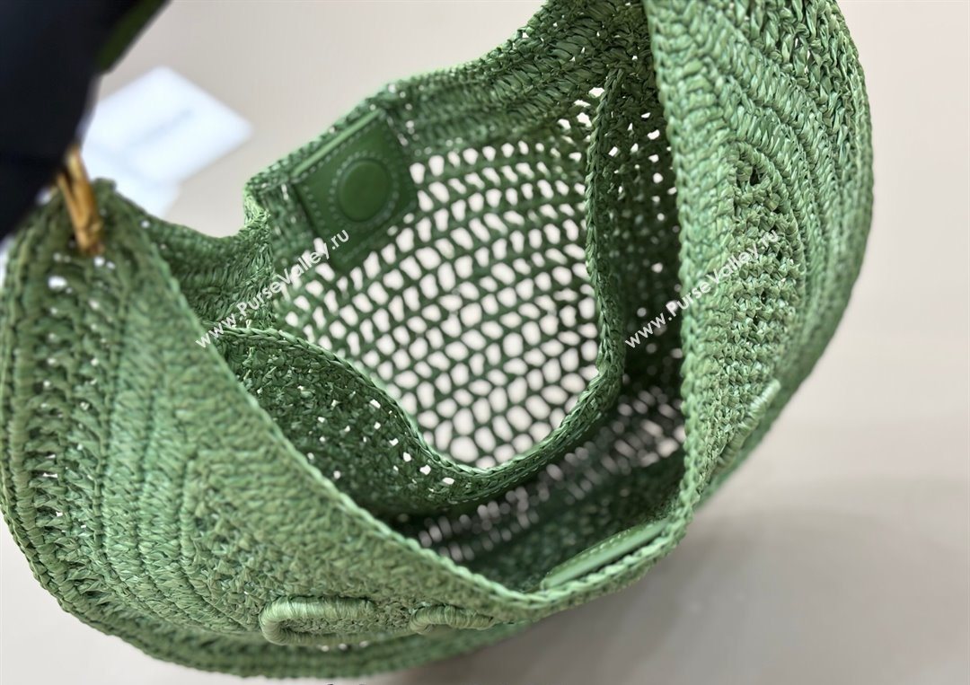 Chloe Summer Banana hobo bag in raffia straw Green 2025 1668 (YY-250626083)