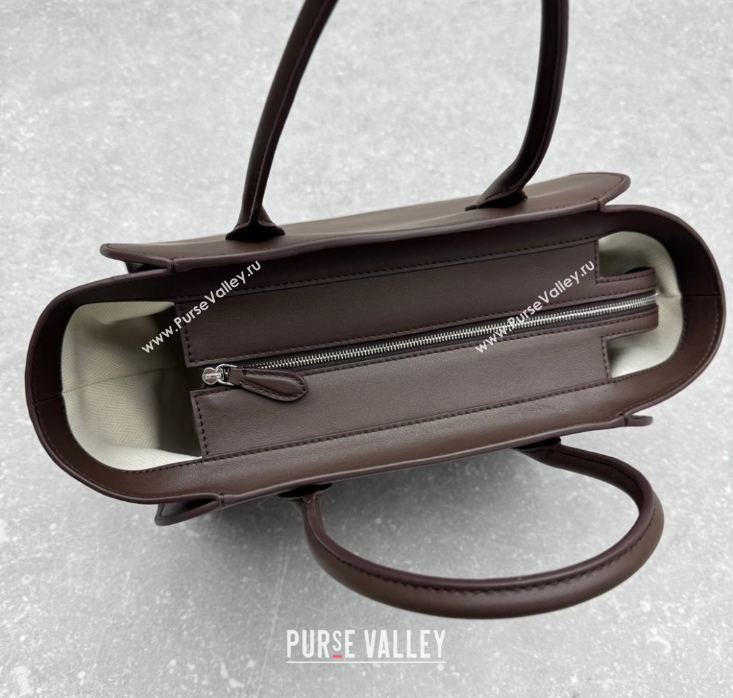 The Row Marlo 12 Bag in Calfskin Leather Coffee Brown 2025 1895 (ningm-250927009)