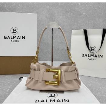 Balmain Small Anthem bag in calfskin leather with buckle Light Pink 2025 0444 (ningm-250927001)