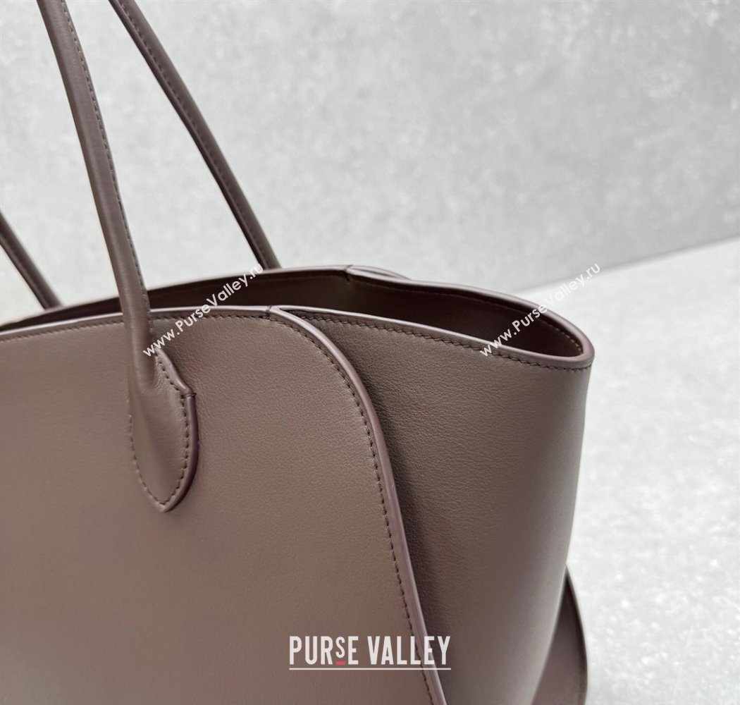 The Row Marlo 14 Bag in Calfskin Leather Coffee Brown 2025 1895 (ningm-250927012)