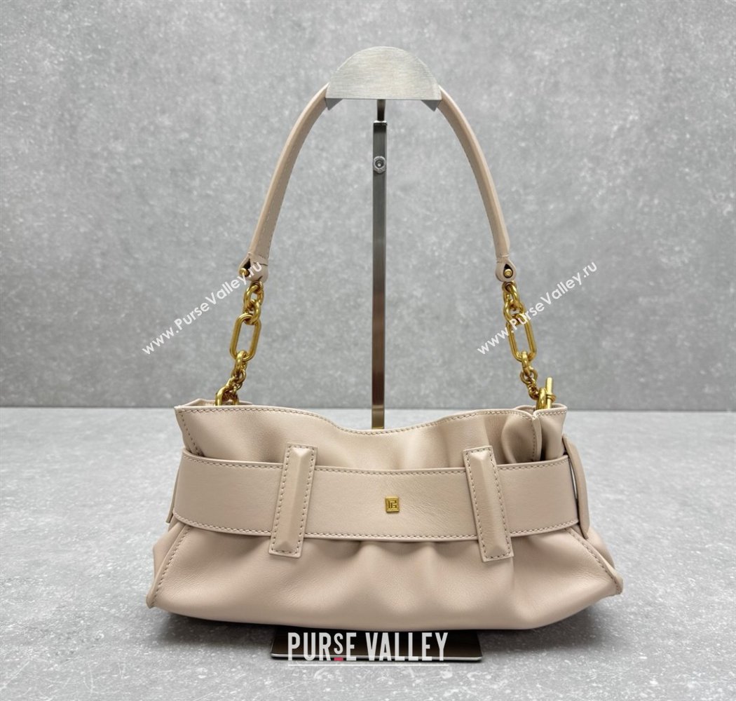 Balmain Small Anthem bag in calfskin leather with buckle Light Pink 2025 0444 (ningm-250927001)