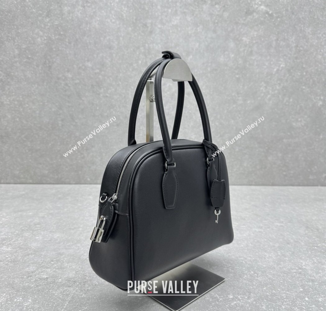 The Row India 10.00 Top Handle Bag in Smooth Leather Black 2025 1740 (ningm-250927015)