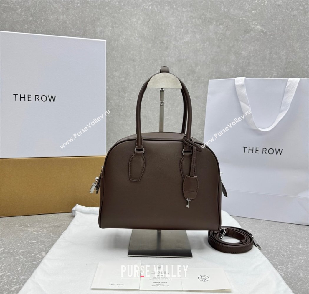 The Row India 10.00 Top Handle Bag in Smooth Leather Coffee Brown 2025 1740 (ningm-250927016)